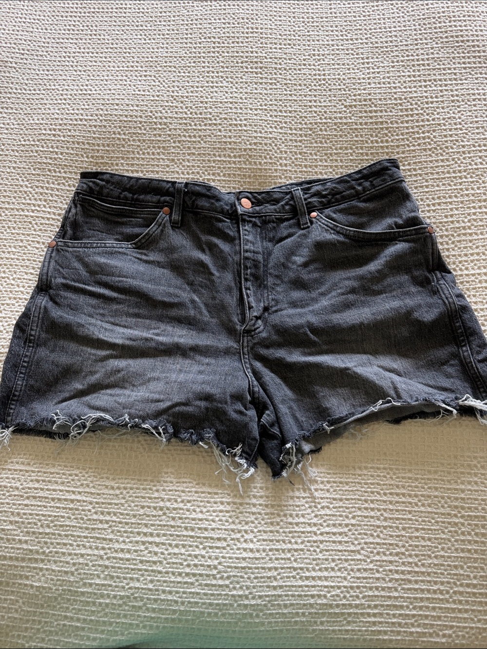 Wrangler Black Denim Cutoff Shorts